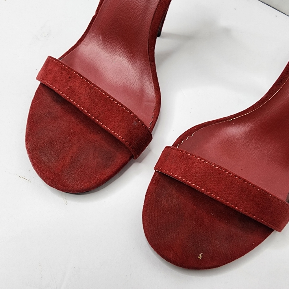 Lulus Elsi Red Single Strap Heels Women's Size 7.5 - Picture 5 of 9